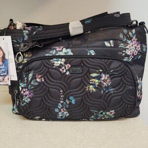 LUG SAMBA XL BOQT Convertible Cross Body Bag Black Floral